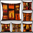 African Life Portrait Collage Pillow Cover - Black / Orange - Afrilege