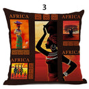 African Life Portrait Collage Pillow Cover - Black / Orange - Afrilege