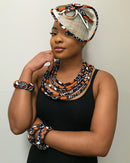 Cowria African Print Rope Necklace - Afrilege