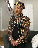 Bogolan African Print 44 Strands Rope Necklace - Afrilege