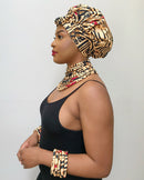 Bana Orange Set of 2 Africa Print Choker Necklace - Afrilege