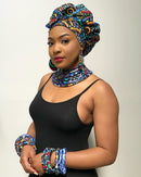 Lesedi Mix Set of 2 Africa Print Choker Necklace - Afrilege