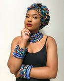 Lesedi Mix Set of 2 Africa Print Choker Necklace - Afrilege
