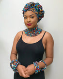 Lesedi Set of 2 Africa Print Choker Necklace - Afrilege