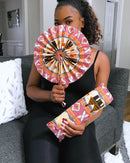 African Print Handheld foldable Fan - Afrilege