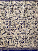 African Wax Print Fabric (Ankara) - Tan / Purple - Afrilege