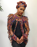 Carol African Print 44 Strands Rope Necklace - Afrilege