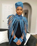 Ndop African Print 44 Strands Rope Necklace - Afrilege