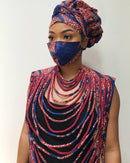 Rosilia African Print 24 Strands Statement rope necklace - Afrilege