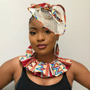 African Print Fascinator hair clip hat - Red / Blue - Afrilege