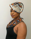 Cowria African Print Rope Necklace - Afrilege