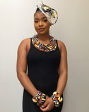 Bogolan African Print Rope Necklace - Afrilege