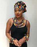 Bogolan African Print Rope Necklace - Afrilege