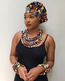 Bogolan African Print Rope Necklace - Afrilege