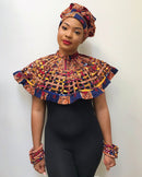 Carol African Print Web Shoulder Choker Necklace - Afrilege