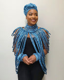 Ndop African Print 44 Strands Rope Necklace - Afrilege