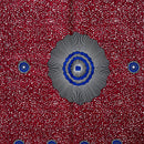 African Wax Print Fabric by The Yard - Red / Blue - Afrilege