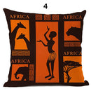 African Life Portrait Collage Pillow Cover - Black / Orange - Afrilege