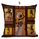 African Life Portrait Collage Pillow Cover - Black / Orange - Afrilege