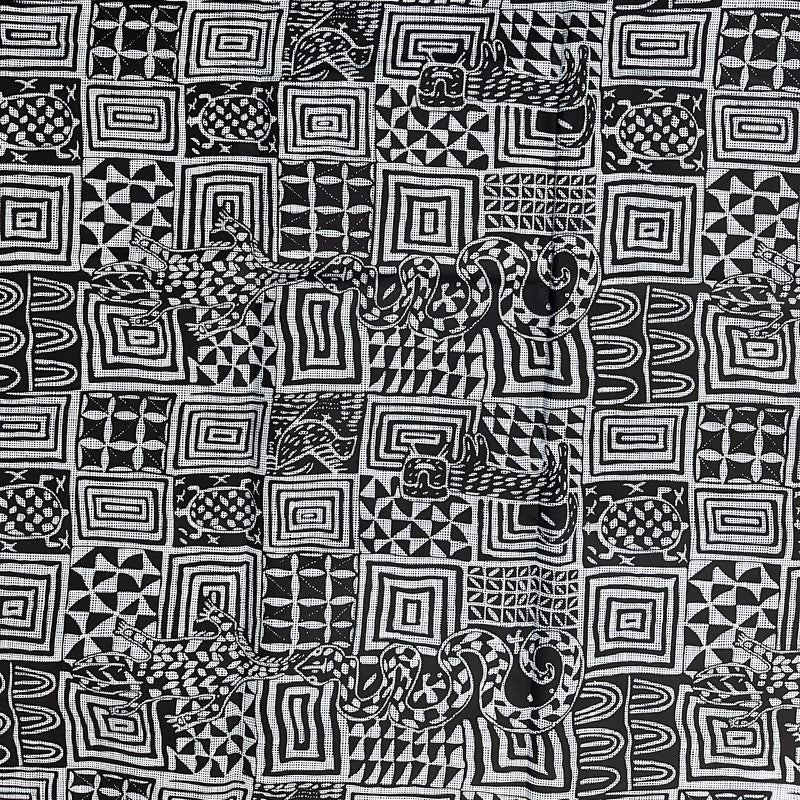 Bamileke Atoghu Ndop African Wax Print Fabric - Black