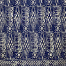 Bamileke Ndop pattern African Wax Print Fabric - Navy Blue / Beige - Afrilege