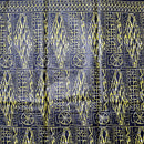 Bamileke Ndop Patterns African Wax Print Fabric (Ankara) - Black / Yellow - Afrilege