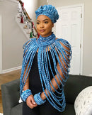 Ndop African Print 44 Strands Rope Necklace - Afrilege