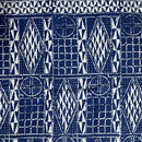 Bamileke Ndop pattern African Wax Print Fabric - Blue - Afrilege