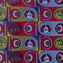 African Wax Print Fabric by The Yard - Red / Yellow - Afrilege