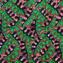 African Wax Print Fabric by The Yard - Green / Red - Afrilege