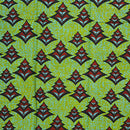 African Wax Print Fabric by The Yard - Green / Red - Afrilege