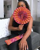 Bamenda Toghu Print African Handheld foldable Fan - Afrilege