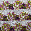 African Wax Print Fabric (Ankara) - White / Yellow / Pink - Afrilege