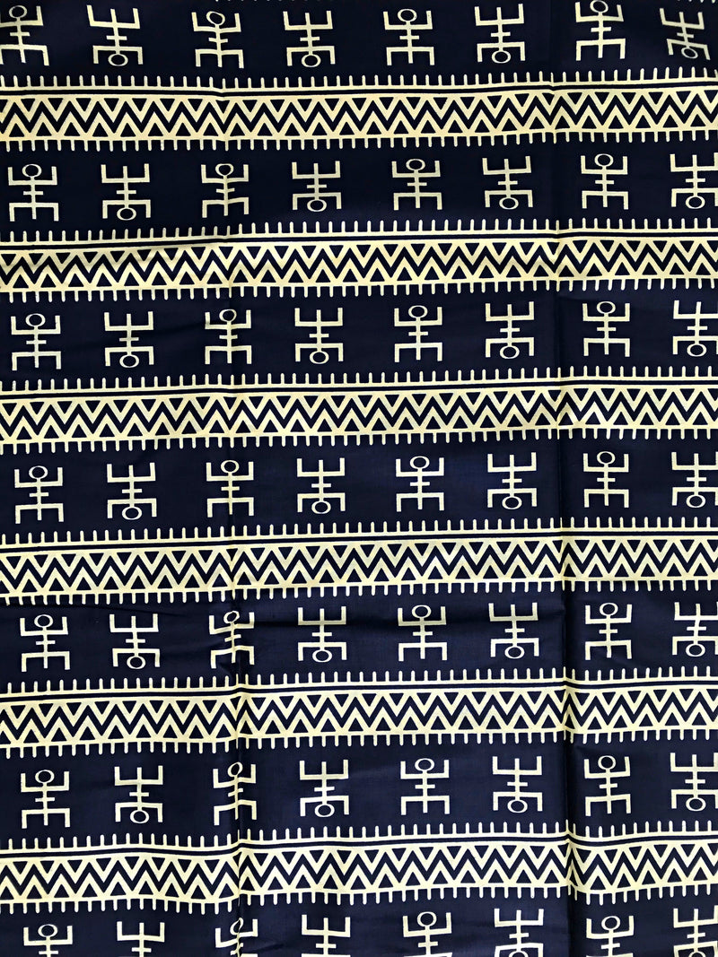 African Wax Print Fabric by the yard - Black / Yellow - Afrilege