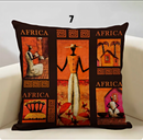 African Life Portrait Collage Pillow Cover - Black / Orange - Afrilege
