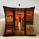 African Life Portrait Collage Pillow Cover - Black / Orange - Afrilege