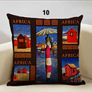 African Life Portrait Collage Pillow Cover - Black / Orange - Afrilege