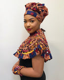 Carol African Print Web Shoulder Choker Necklace - Afrilege