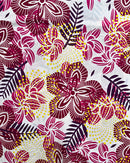 African Wax Print Fabric (Ankara) - White / Red / Gold - Afrilege