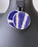 Bamileke Authentic Ndop Textile EARRINGS from Cameroon