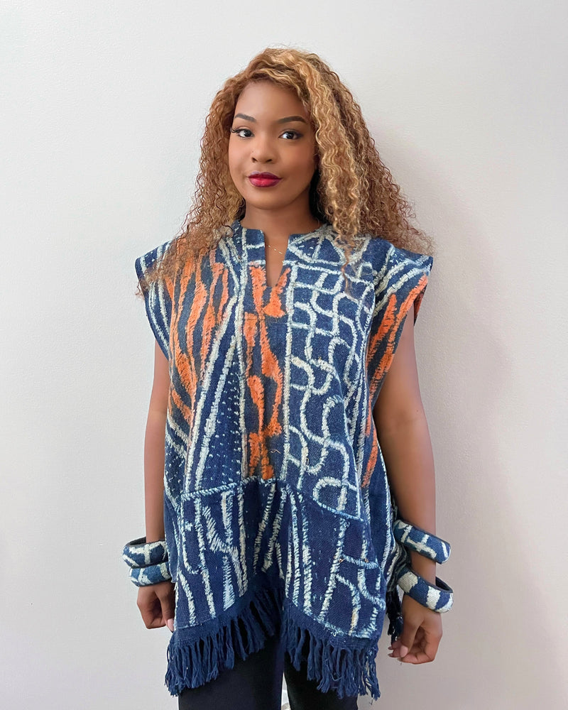 Bamileke Authentic Ndop Cloth Attire "TOP" from Cameroon For Men and Women - Afrilege