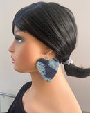 Bamileke Authentic Ndop Textile EARRINGS from Cameroon - Afrilege