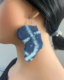 Bamileke Authentic Ndop Textile EARRINGS from Cameroon - Afrilege