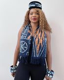 Bamileke Authentic Ndop Cloth SCARF from Cameroon For Men and Women - Afrilege