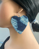 Bamileke Authentic Ndop Textile EARRINGS from Cameroon - Afrilege