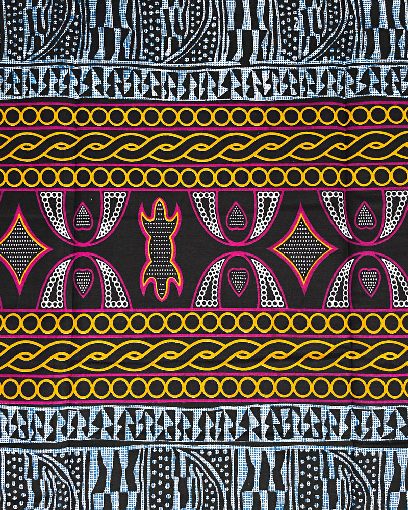 Toghu Atoghu African Print Fabric - Blue / Orange