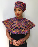 Toghu African print web Shoulder Choker Necklace - Afrilege