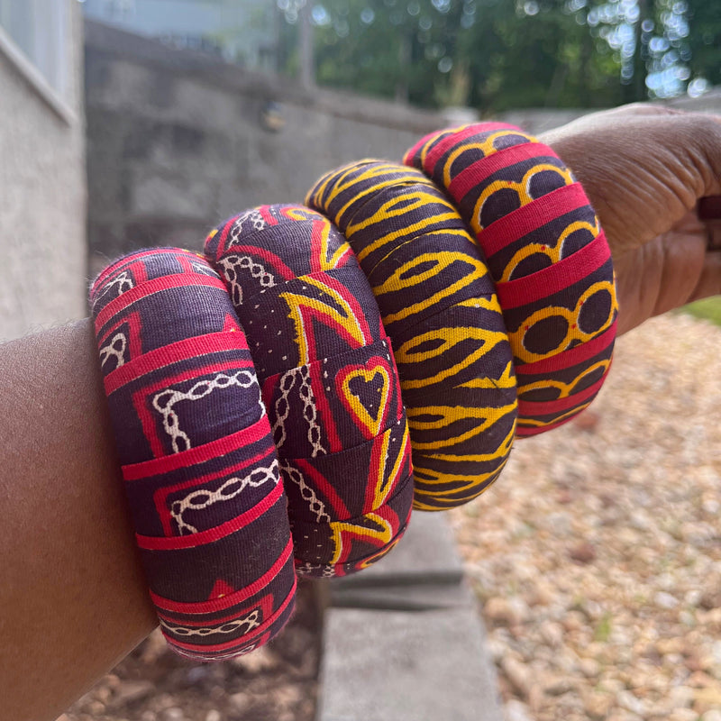 Toghu Bamenda African Print Bangle Bracelets