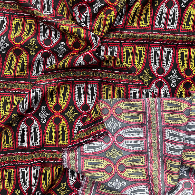 Toghu Bamenda Buea traditional pattern Satin African Print Fabric