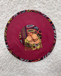 Toghu Fascinator Flat Derby Hat - Black / Burgundy